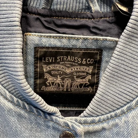 LEVI’S VARSITY Denim Streetwear Bomber Jacket | Size S | Retails $118 | - Picture 10 of 14